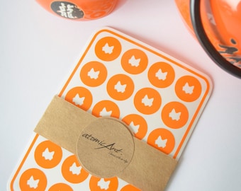 Pegatinas de zorro naranja: sellos para sobres e invitaciones hechos a mano