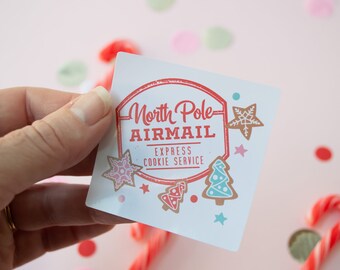 Santa Mail - Hoja de pegatinas - 12x Pegatinas - Regalos de Navidad - Tema de embalaje - Fiesta de Navidad