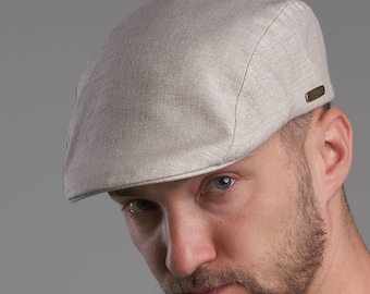 GECKO Linen Flat Cap Ivy League Summer Newsboy Hat Breathable Sun Cap Driving Hat Gatsby BEIGE - Ship from US