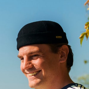 DOCKER Wool Dock Worker Beanie Cap Stevedore Longshoreman Sailor Trawler Military Leon Winter Toque Skully Seaman Hat Classic Style BLACK