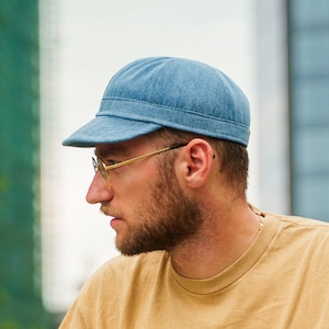 MECHANIC Denim Baseball Cap Brim Beanie Service Running Cycling Racing Jeans Ball Hat Trucker Snapback Duty Ranger Jockey Hipster LIGHT BLUE