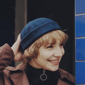 DOCKER Wool Dock Worker Beanie Cap Stevedore Longshoreman Sailor Trawler Military Leon Winter Toque Skully Seaman Hat Classic Style BLUE