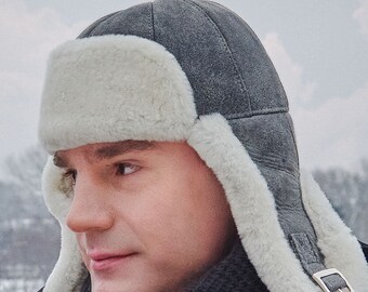 (62% OFF) NWT RAG & BONE Pilot Cap Grey Leopard Lined in Sherpa S/M MSRP: $225 il_1080xN.7409034389_n15m.jpg main image 3