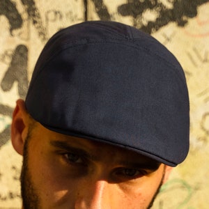 IVY FIVE Cotton Men's English 5 Panels Flat Cap Lightweight Sixpence Vergon Derby Irish Newsboy Golf Duckbill  Driving Hat BLUE