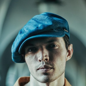 VIGO Denim Newsboy 8 Panels Cap Spring Newsboy Paperboy Retro Resistance Liberte Stage Rock Applejack Hooligan Hat MEDELBLÅ