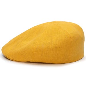 RUSTY Linen Duckbill Masculino Verão Flat Cap Cabbie Driving Bicycle Duffer Bunnet Crook Cheese-Cutter Jeff Scally Joao AMARELO