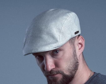GECKO Leinen Flatcap Ivy League Sommer Atmungsaktiv Ivy Cap Driving Hat Sonnenschutz Handgemacht BEIGE