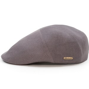 IVY FIVE Linen English 5 Panels Summer Men Flat Cap Sixpence Vergon Derby Irish Newsboy Golf Duckbill  Bicycle Paddy Airy GRAY
