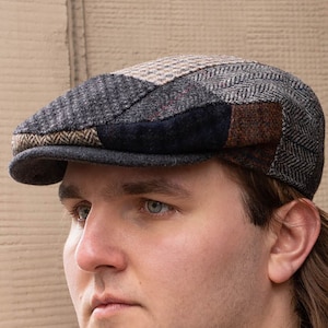 DANNY BOY - gorra plana con visera abrochada de lana - retales