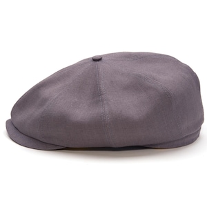 SHELBY Linen 8 Panels Newsboy Apple Peaky Summer Mens Cap Bandit Hooligan Ivy Large Crown Womens Hat Gangster Vacay Spring Light Airy GRAY