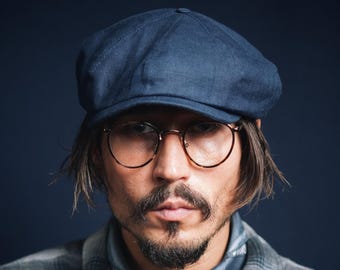 Shelby Schiebermütze aus Leinen – 8-Panel Newsboy Cap im Peaky Blinders Stil – Handgemacht Sommer Gatsby Mütze Damen & Herren