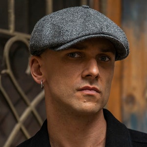 SHELBY Harris Tweed Schiebermütze Herren Flat Cap Newsboy Cap Herren Wintermütze Schirmmütze Herren Schlägermütze Herren Gatsby Flatcap