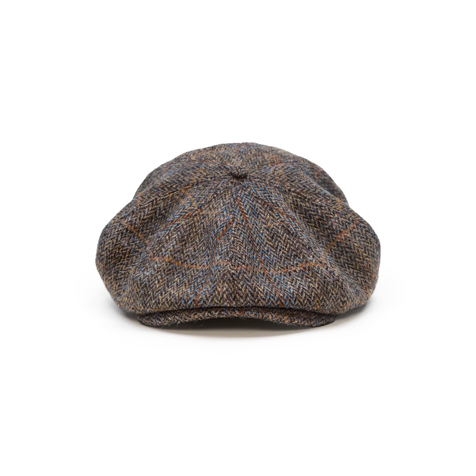 PEAKY Harris Tweed Newsboy Cap 8 Panel Genuine Scottish Wool Baker