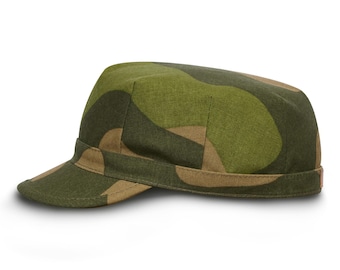 ENGINEER Cotton Camo Utility Cover Eight-Pointed Utility Cap Army Fatigue Combat Veteran Trucker Raider Camouflage Military Hat GREEN-BEIGE