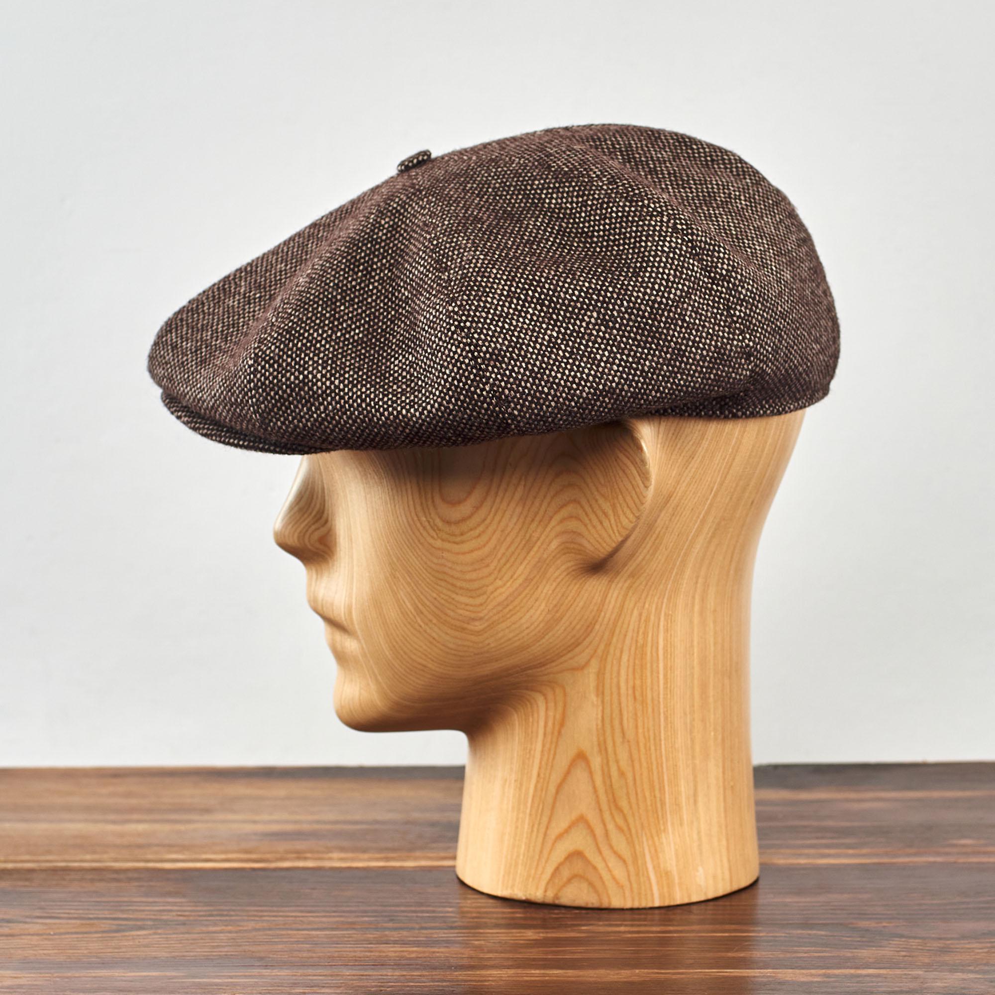 SALE - PEAKY Tweed Wool 8 Panel Newsboy Apple Cap Bandit