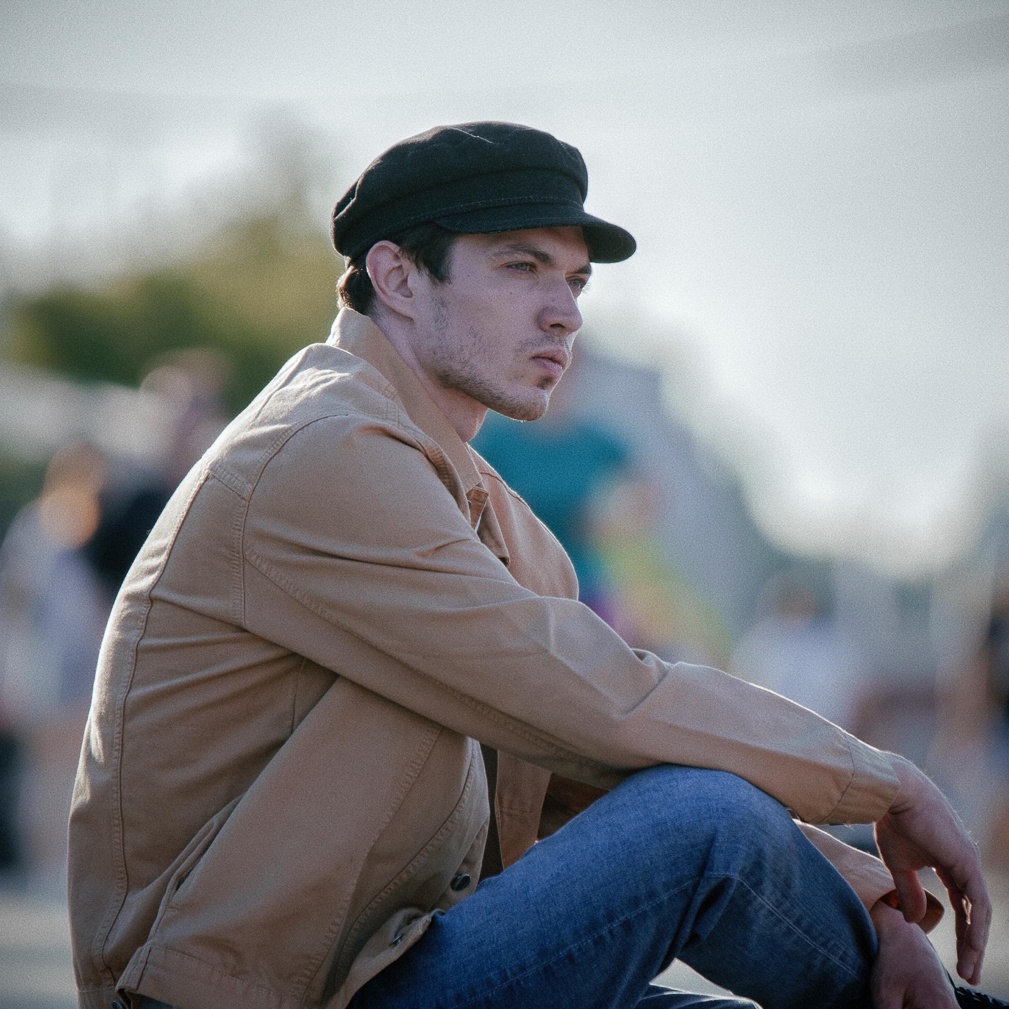 Long Hair Fiddler Hat Mens Portrait Flat Cap Long Hair Flat Cap