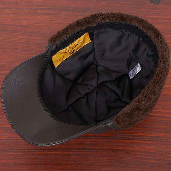 SIGMUND Genuine Leather Trooper Earflap Patrol Cap Duty Ranger