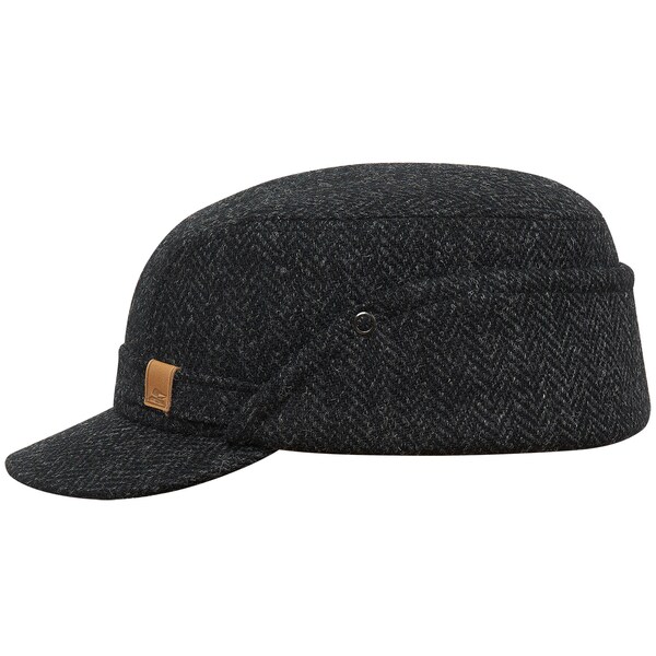 SAWYER Harris tweed laine hiver casquettes pliables pour hommes en coton doublure matelassée respirante Mountain Trooper chapeau alpin militaire noir-gris