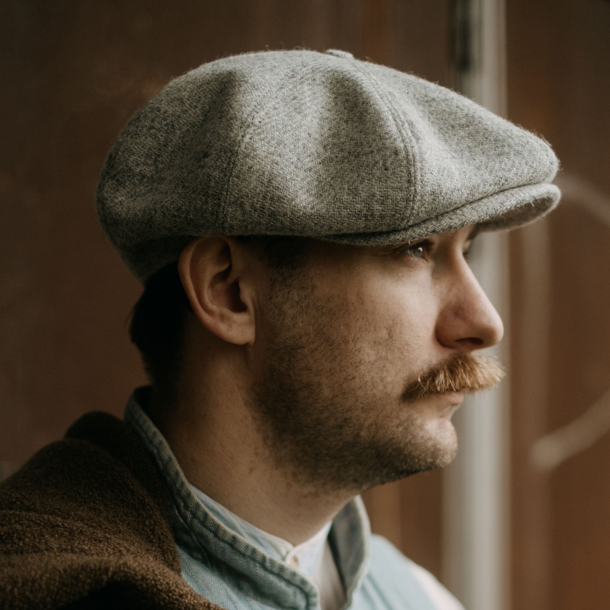 PEAKY Genuine Authentic Scottish Harris Tweed 8 Panel Newsboy Cap