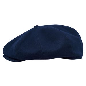 Berretto da giornalaio a 8 pannelli in panno di lana PEAKY Cappello da ragazzo da fornaio blu Cappello da ragazzo vintage Gatsby Berretto piatto da uomo Grande corona Hooligan Paper Boy Stile classico BLU