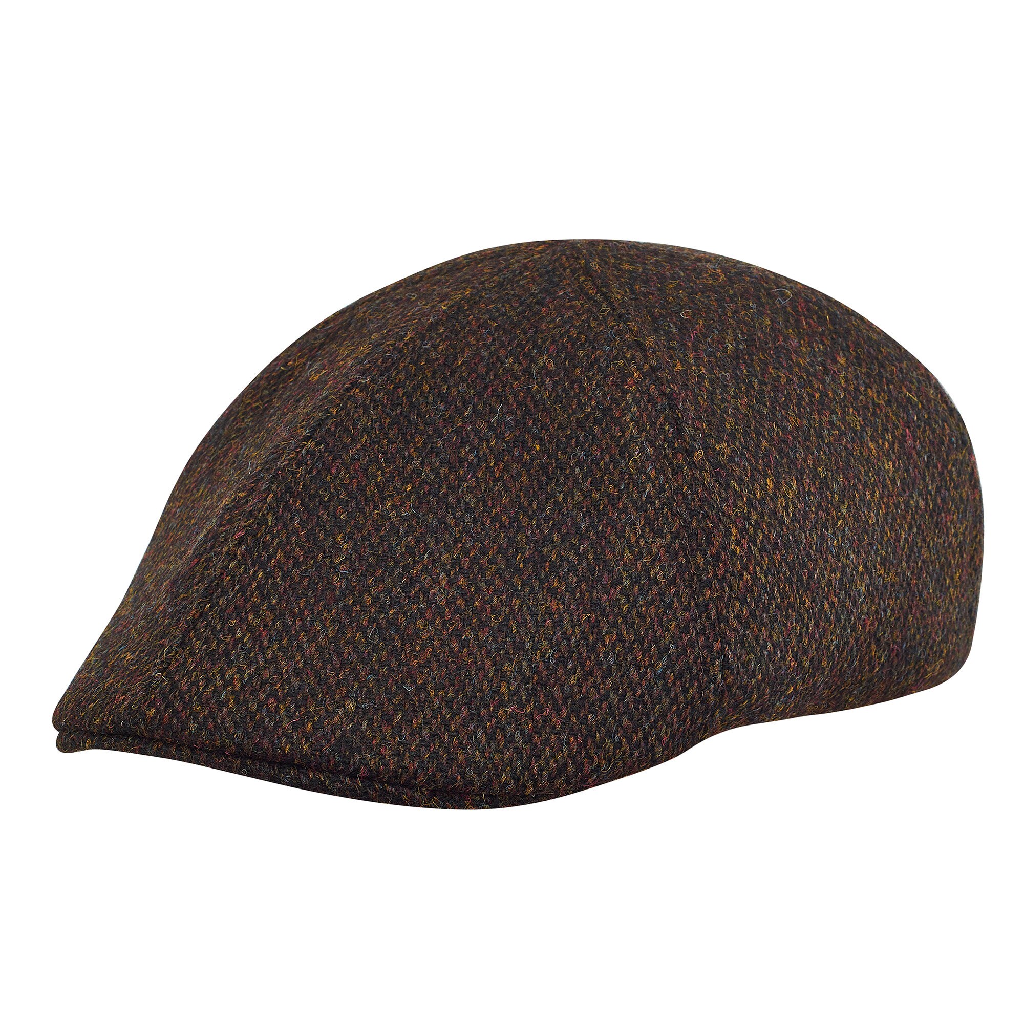 RUSTY Scottish Harris Tweed Duckbill Mens Flat Cap Wool Cabby
