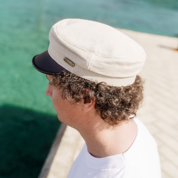 FIDDLER Linen Skin Peaked Greek Fisherman Cap Airy Light  display picture 1