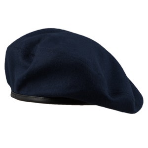 Wool Cloth Parachute Brigade Historical Beret Military Polish Army Sewn Men's Reservist Large Crown Beatnik NAVY BLUE image 1