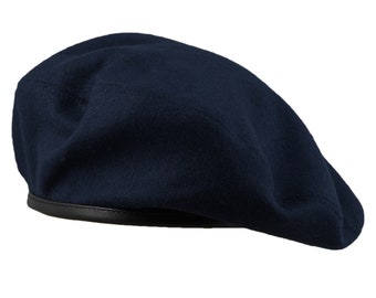 Wool Cloth Parachute Brigade Historical Beret Military Polish Army Sewn Men's Reservist Large Crown Beatnik NAVY BLUE