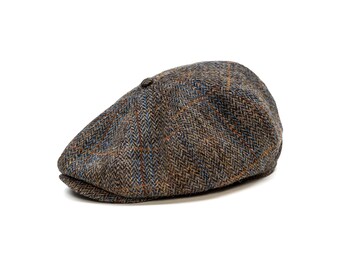Gorra Tipo Newsboy De Pana Tweed (Espina De Pescado) - Estilo Peaky Blinders, Tallas 56-61 Cm