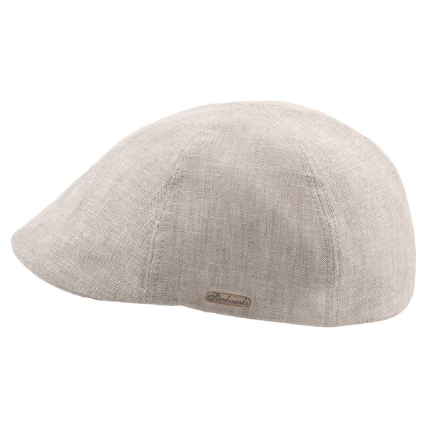 RUSTY Linen Duckbill Mens Summer Flat Cap Cabbie  Driving Bicycle  Dai Duffer Bunnet Cheese-Cutter Jeff Scally Joao BEIGE