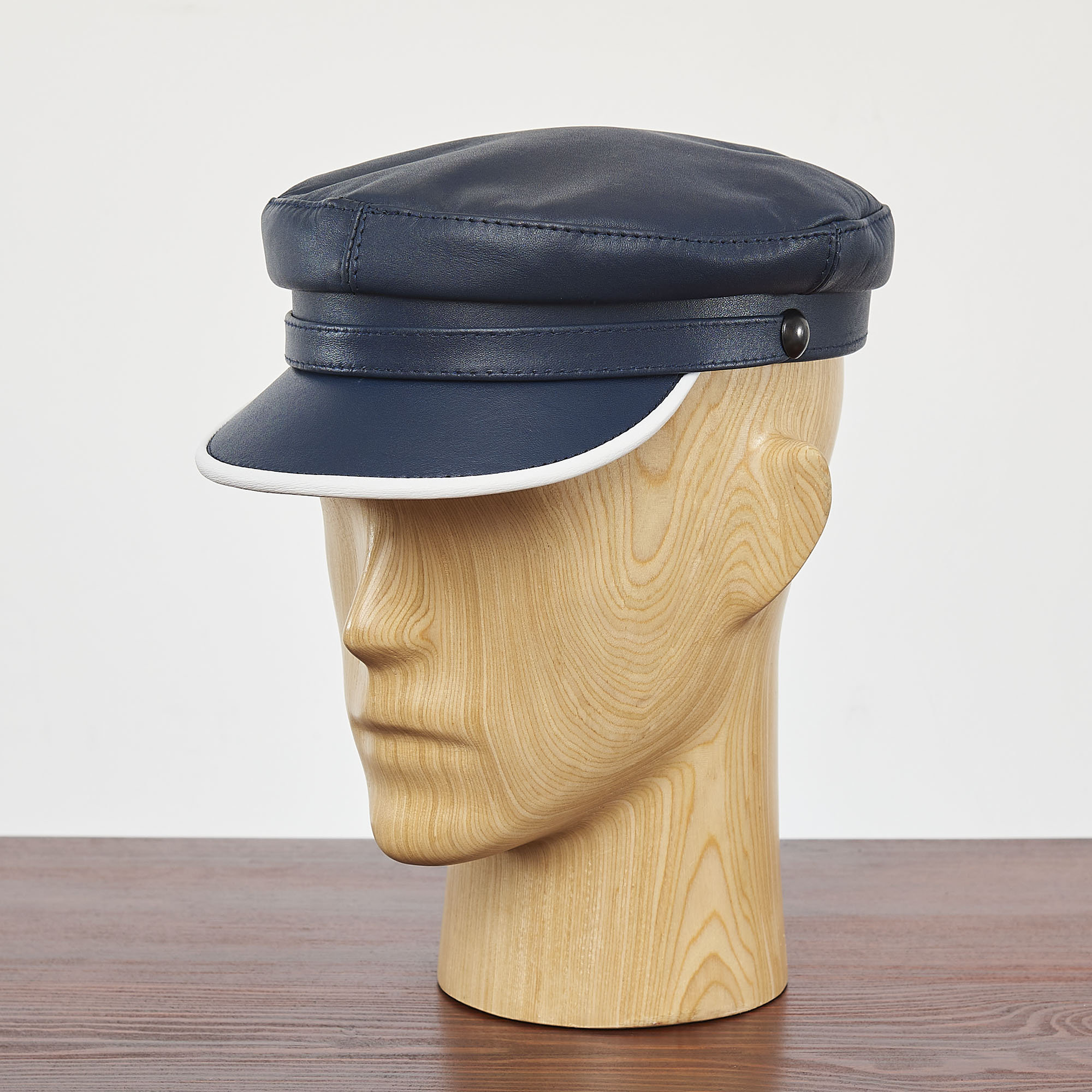SALE - TRAWLER Genuine Leather Breton Greek Fisherman Cap Sailor