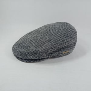SALE!-DCK 62cm Wool Classic Flat Cap Ivy League Vintage English Gatsby Dai Jeff Derby Paddy Driving Duffer Cheese-Cutter black-gray