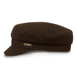 FIDDLER Wool Cloth Jewish Peaked Cap Sailor Greek Fisherman Boatman Mariner Barge Urban Winter Cab Driver Milkman Fall Hat BROWN