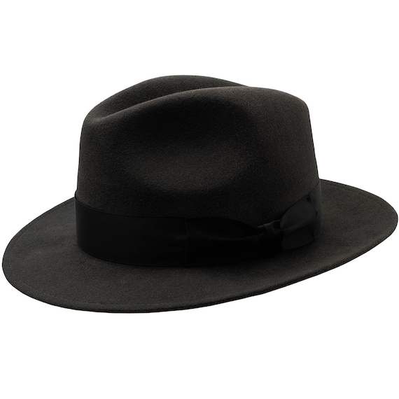 VINCENT Rabbit Felt Wide Brim Fedora 
