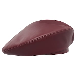 VENDA - REBEL Leather Artist Boho Retro Beret Estilo Francês Militar Exército Boy Scout Reservista Outono Costurado Pele Grande Coroa MARROM