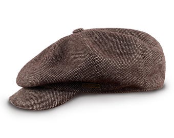 Nikki Oversized Newsboy Cap Black Navy Cashmere Corduroy Huge