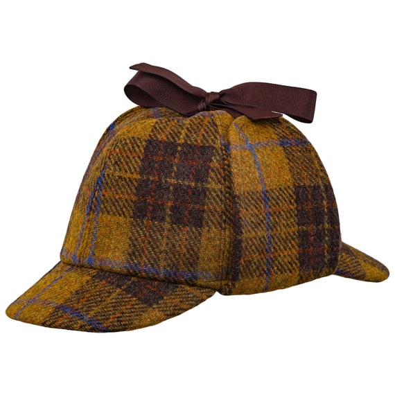 100% Wool Country Tweed Sherlock Holmes Deerstalker Hunting