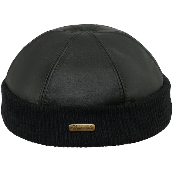 NAVY WATCH Leather Dock Worker Beanie Stevedore Longshoreman NAVY WATCH Leather Dock Worker Beanie Stevedore Longshoreman