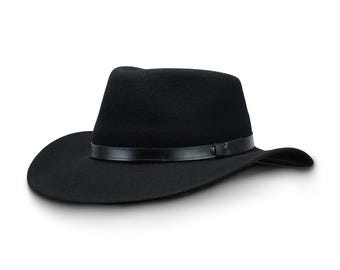 CHICAGO Wool Felt Teardrop Fedora Top Wide Brim Gambler Hat  display picture 1