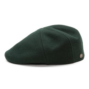 IVY FIVE Wool Quilted Padded Lining English Men Flat Cap Sixpence Vergon Derby Irish Newsboy Golf Duckbill  Drive Paddy GREEN