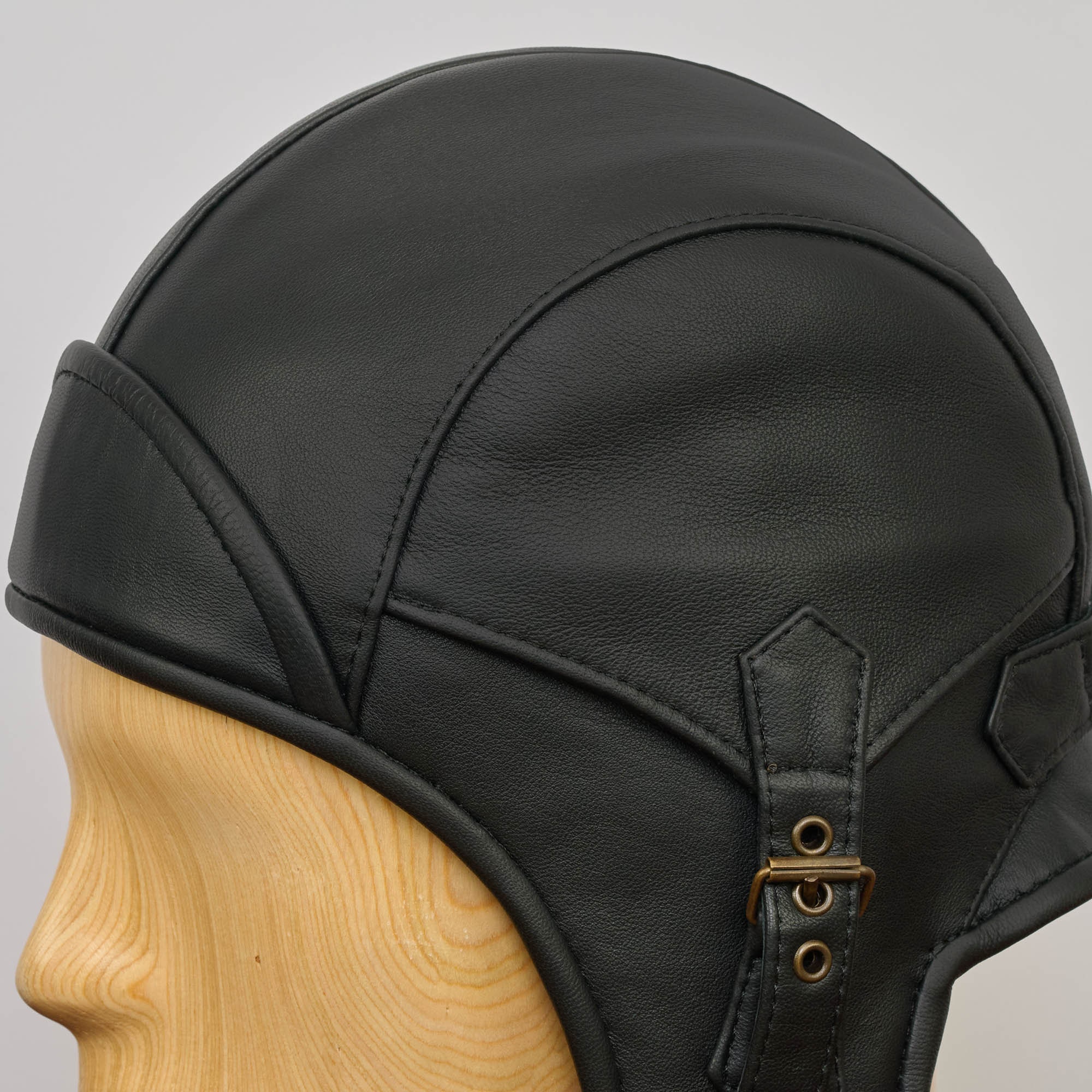 BERGEN Genuine Leather Aviator Cap Winter Pilot Hat With Polar