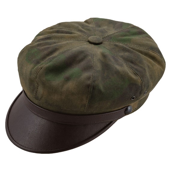 HARLEY Motorcycle Waxed Cotton Natural Leather Visor HARLEY Motorcycle Waxed Cotton Natural Leather Visor