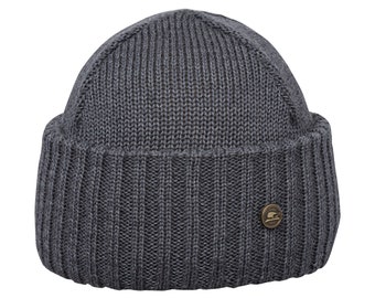 ORSO extra fijne merinowol muts Skully Bonnet Cap Docker warme winter slouchy gebreide sok Tuque kous inbreker Sugan ski zee hoed GRIJS