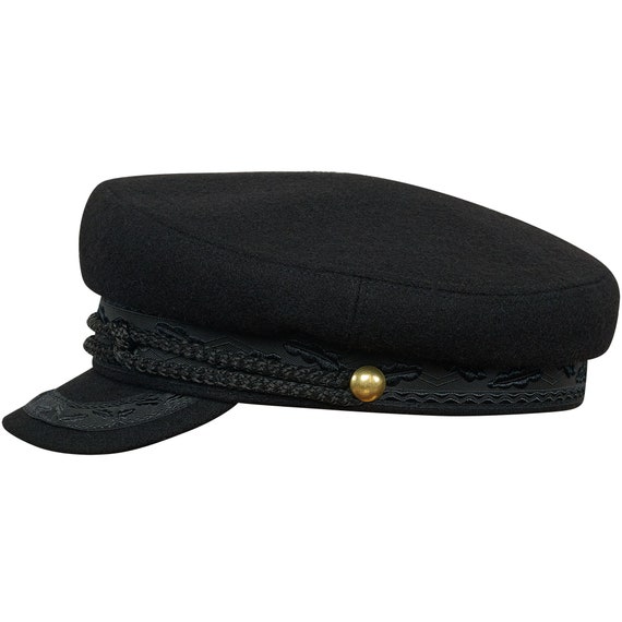 SKIPPER Wool Traditional Marine Breton Cap Merchant Fleet Sailor Mariner  Captains Dragger Maritime Seafarer Boatswain Yachtsman Hat BLACK -   Canada