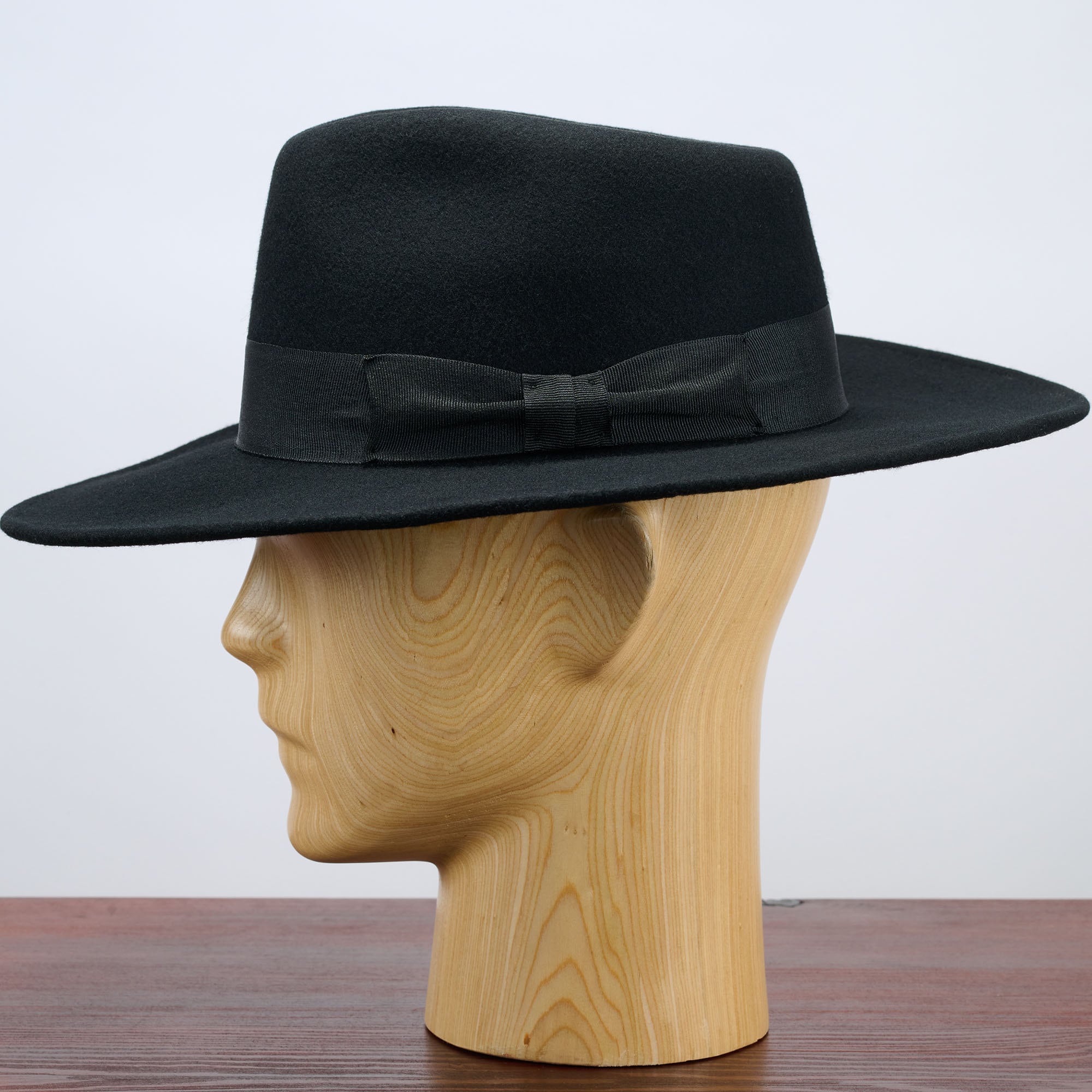 CHICAGO Wool Felt Teardrop Fedora Top Wide Brim Gambler Hat  display picture 3