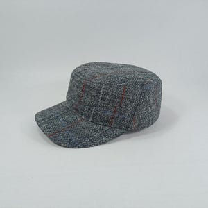 SALE!-PATROL 54cm Harris Tweed Pure Wool Duty Ranger Jockey Plain Baseball Cap Trucker Sports Snapback Military Hunting Strapback GRAY-ReD