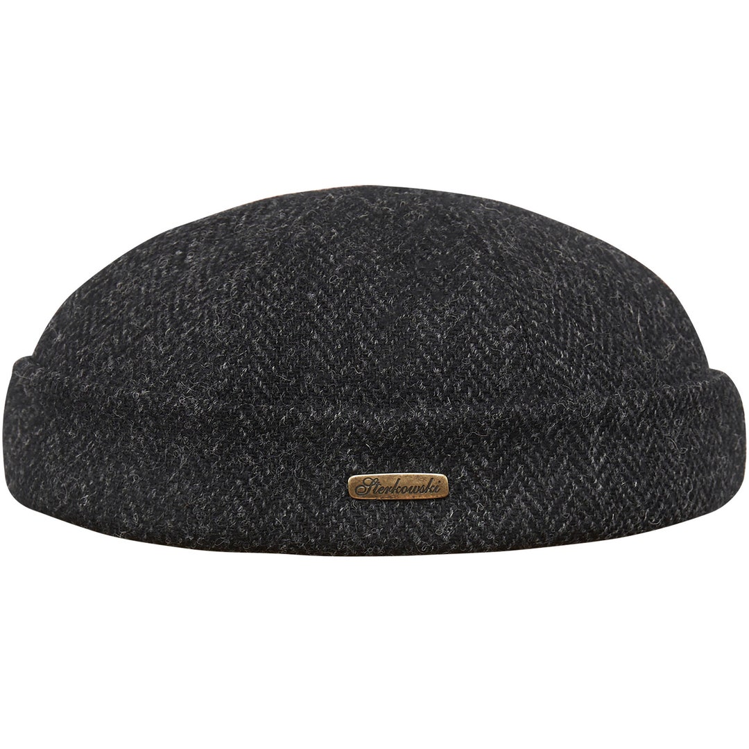 DOCKER Harris Tweed Beanie Cap Pure Genuine Scottish Wool Leon ...