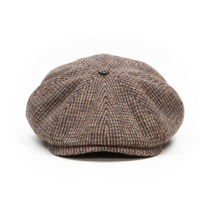 SHELBY Gorra Harris Tweed Newsboy 8 Panel Boina Gatsby Baker Boy Sombrero Hombre Vintage Gangster Retro Otoño Estilo Clásico AZUL-MARRÓN imagen 6