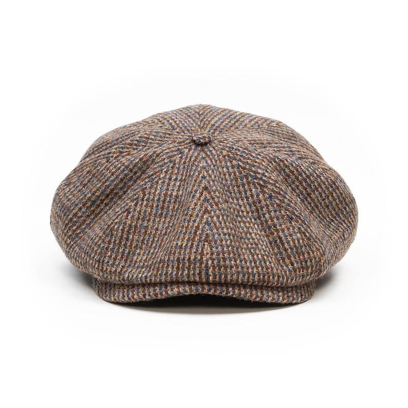 SHELBY Gorra Harris Tweed Newsboy 8 Panel Boina Gatsby Baker Boy Sombrero Hombre Vintage Gangster Retro Otoño Estilo Clásico AZUL-MARRÓN imagen 6