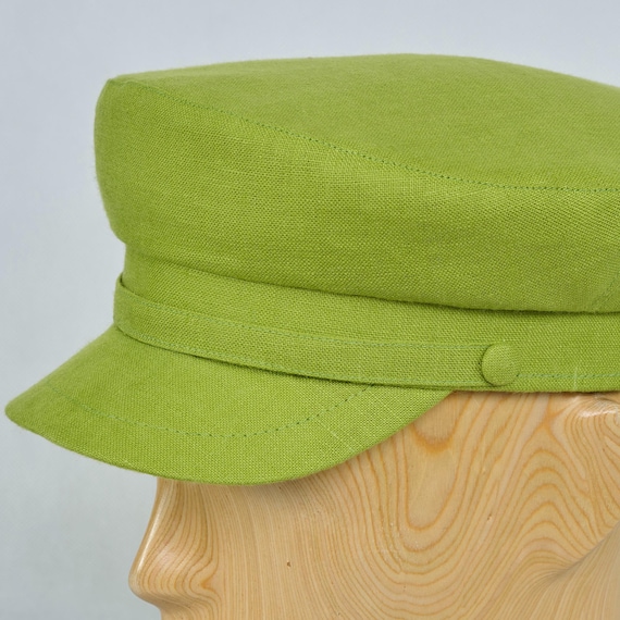 PIREUS Linen Greek Fisherman Breton Summer Cap Sailor Captains
